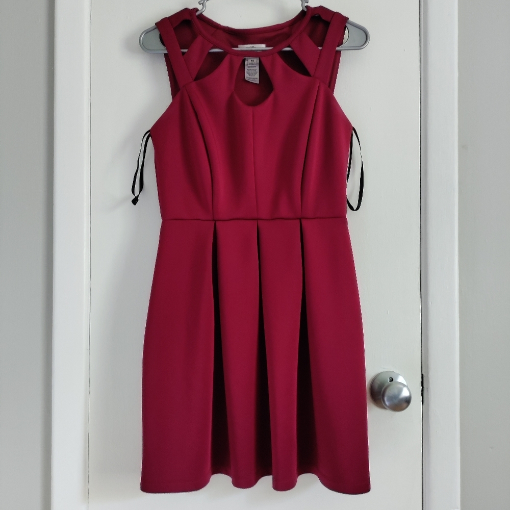 Red berry short semiformal dress